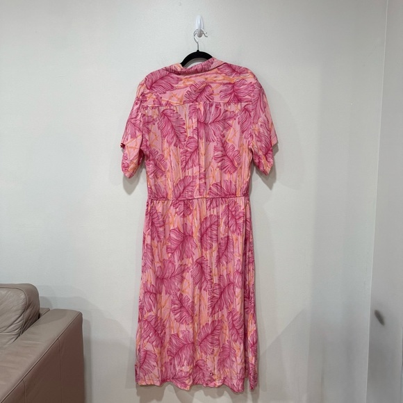 Adini feather print maxi vintage dress Large - Picture 3 of 8